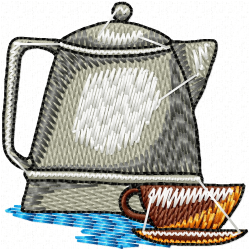 Teapots Embroidery Design 1 Teapots Embroidery Design 1